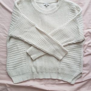 White Chunky Knit Pullover